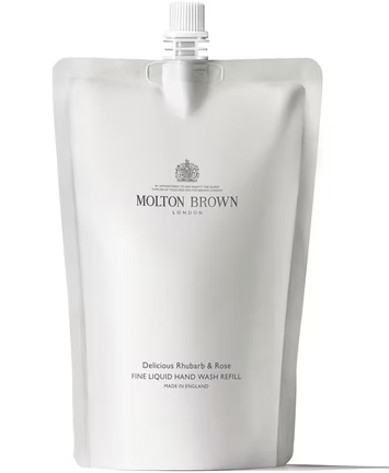 Náhradní náplň pro tekuté mýdlo na ruce Delicious Rhubarb & Rose (Fine Liquid Hand Wash Refill) 400 ml