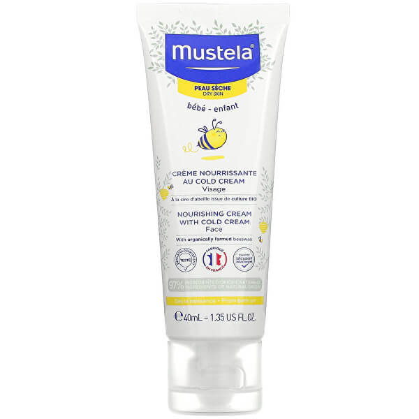 Crema viso nutriente per bambini con cera d'api per pelle secca (Nourishing Face Cream with Cold Cream) 40 ml