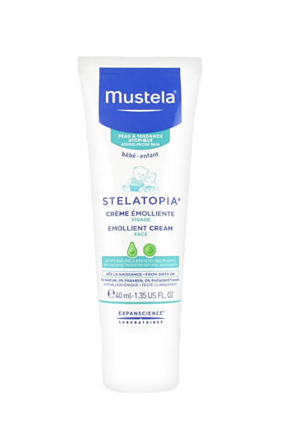 Detský krém na tvár pre extrémne suchú a atopickú pleť Stelatopia (Emollient Face Cream) 40 ml