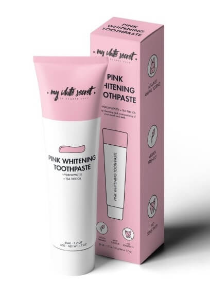 Pasta de dinți remineralizanta pentru dinți sensibili cu hidroxiapatita (Pink Whitening Toothpaste) 50 ml