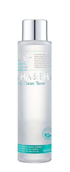Toner exfoliant cu acizi și enzime AHA & BHA (Daily Clean Toner) 150 ml