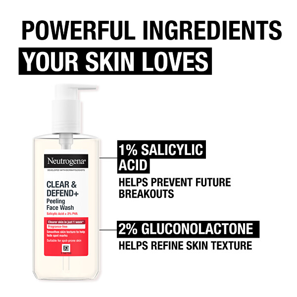 Čisticí gel proti pupínkům Clear & Defend+ (Facial Wash) 200 ml