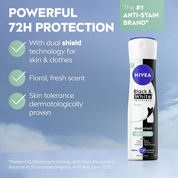 Black & White Invisible Fresh (Anti-perspirant) 200 ml izzadásgátló spray