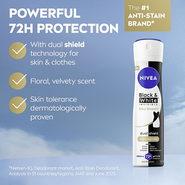 Antiperspirant v spreji Black & White Invisible Silky Smooth (Anti-perspirant) 200 ml