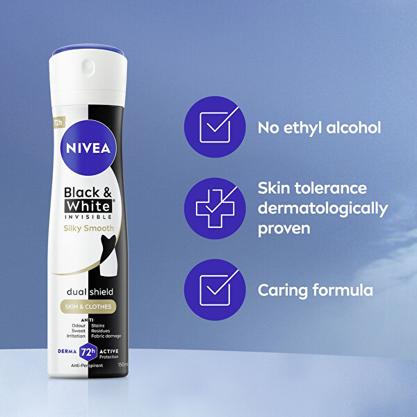 Antiperspirant v spreji Black & White Invisible Silky Smooth (Anti-perspirant) 200 ml