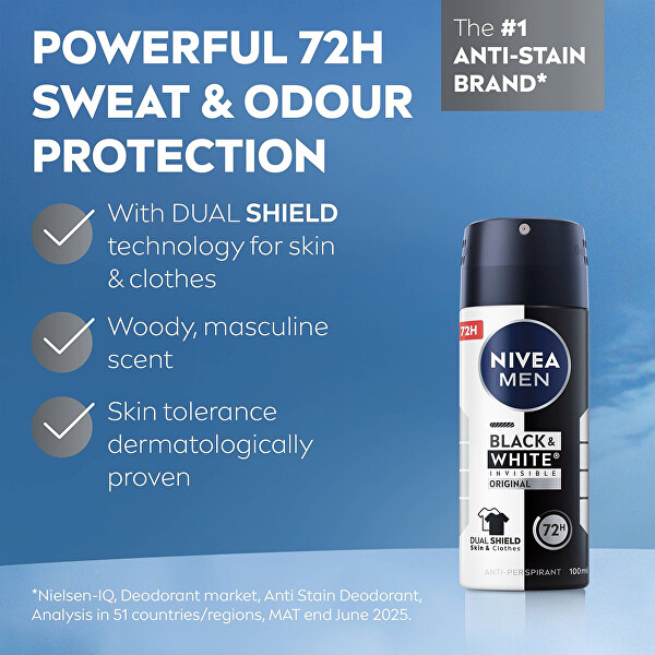 Izzadásgátló spray férfiak számára  Invisible For Black & White (Antiperspirant) 100 ml