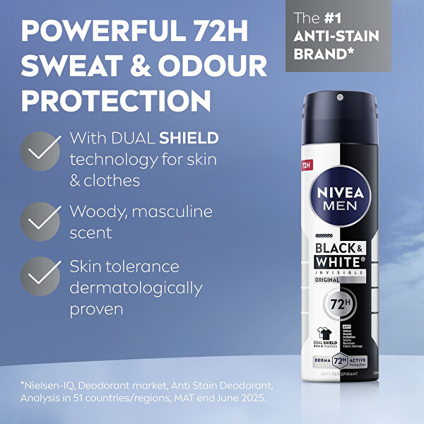 Antiperspirant ve spreji pro muže Invisible For Black & White Power 150 ml