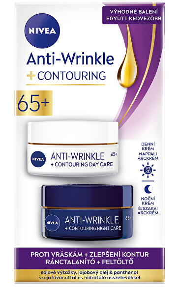 Set cadou pentru îmbunătățirea conturului pentru ten matur 65+ Anti-Wrinkle