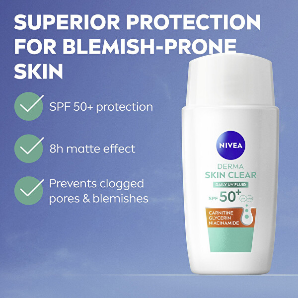 Denní UV fluid pro problematickou pleť Derma Skin Clear SPF 50+ (Daily UV Fluid) 40 ml
