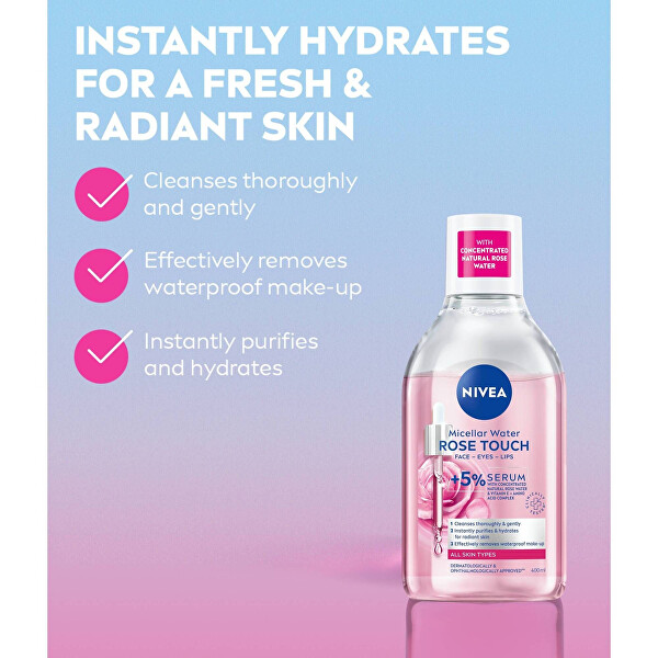 Dvoufázová micelární voda s růžovou vodou (Micellar Rose Water) 400 ml
