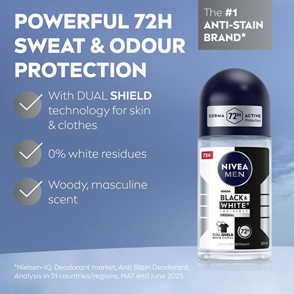 Kuličkový antiperspirant pro muže Invisible For Black & White Original 50 ml