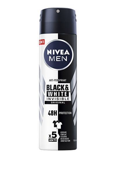 Antiperspirant ve spreji Men Black & White Invisible Original 2 x 150 ml