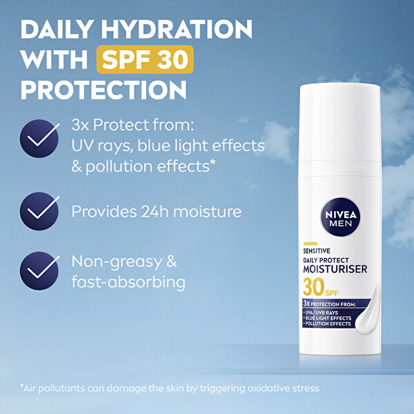 Hydratační denní krém pro muže SPF 30 Men Sensitive (Daily Protect Moisturiser) 50 ml
