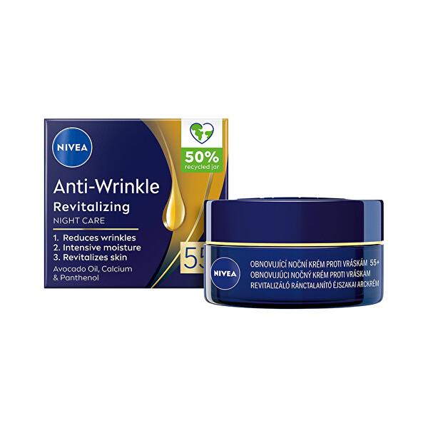 Obnovující noční krém proti vráskám 55+ (Anti-Wrinkle + Revitalizing) 50 ml