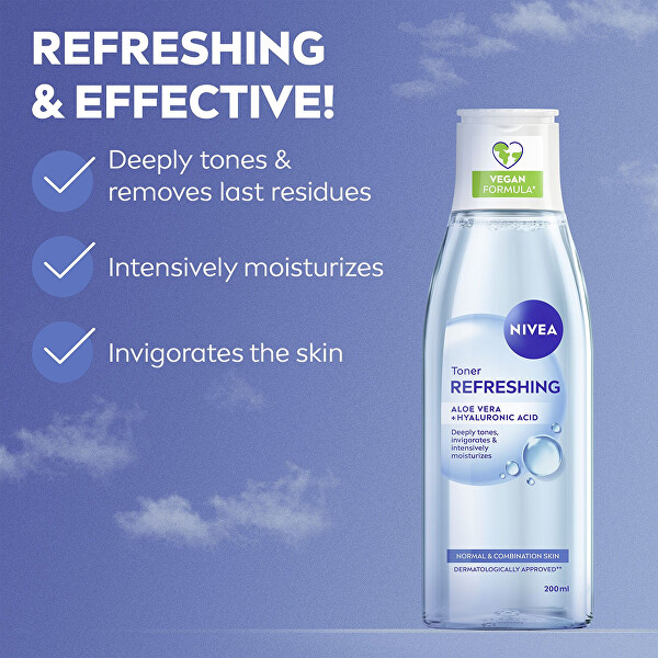 Frissítő arctisztító víz normál és kombinált bőrre (Refreshing Toner) 200 ml
