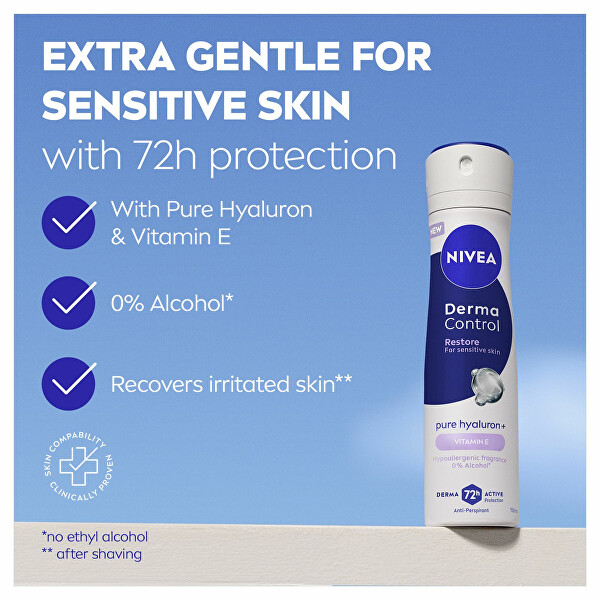 Antiperspirant ve spreji pro citlivou pokožku Derma Control Restore (Antiperspirant) 150 ml