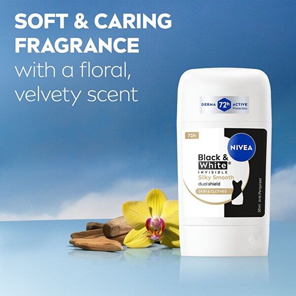 Tuhý antiperspirant Black & White Invisible Silky Smooth 50 ml