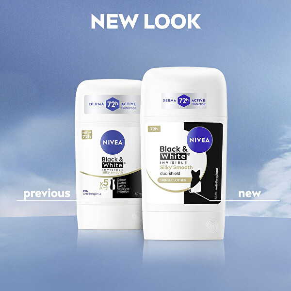 Tuhý antiperspirant Black & White Invisible Silky Smooth 50 ml