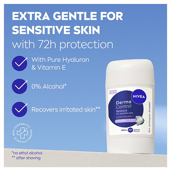 Tuhý antiperspirant Derma Control Restore (Antiperspirant) 50 ml