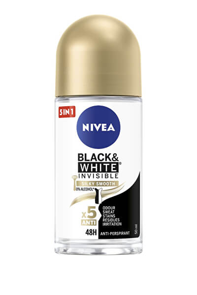Kuličkový antiperspirant bez alkoholu Invisible Black & White Silky Smooth 50 ml