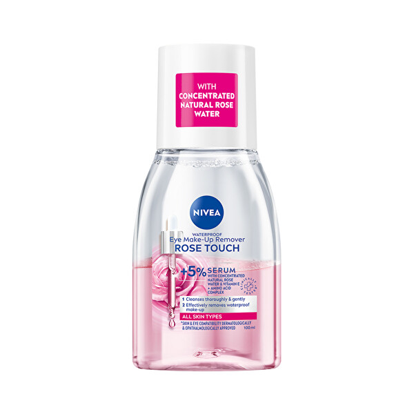 Dvoufázový odličovač očí Rose Touch (Waterproof Eye Make-Up Remover) 100 ml