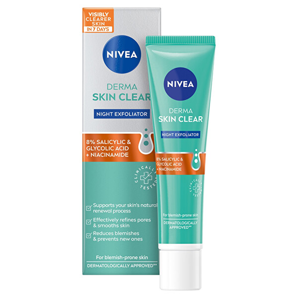 Noční exfoliační pleťový peeling Derma Skin Clear (Night Exfoliator) 40 ml