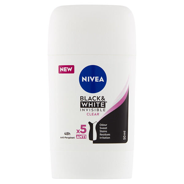 Tuhý antiperspirant Invisible For Black & White Clear 50 ml