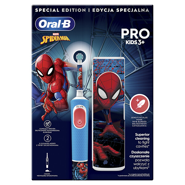 Elektrický zubní kartáček s cestovním pouzdrem Vitality Pro Kids Spiderman