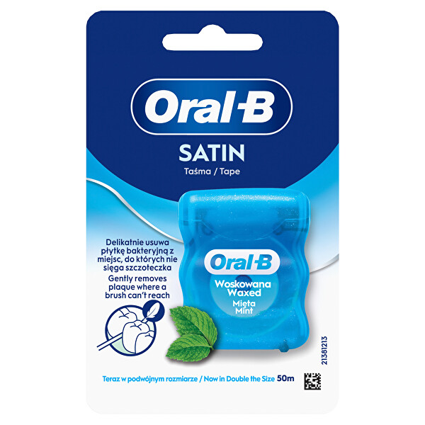 Dentální voskovaná nit Satin Waxed Mint 50 m