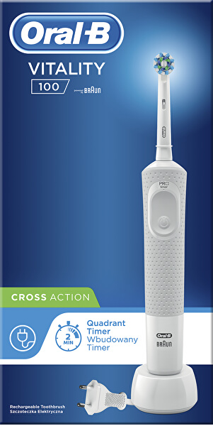 Elektrický zubní kartáček Vitality D100 Cross Action White