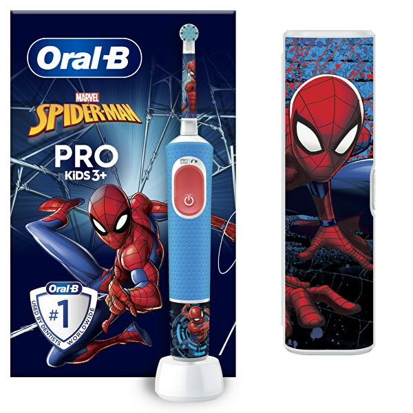 Periuță de dinți electrică cu husă de călătorie Vitality Pro Kids Spiderman