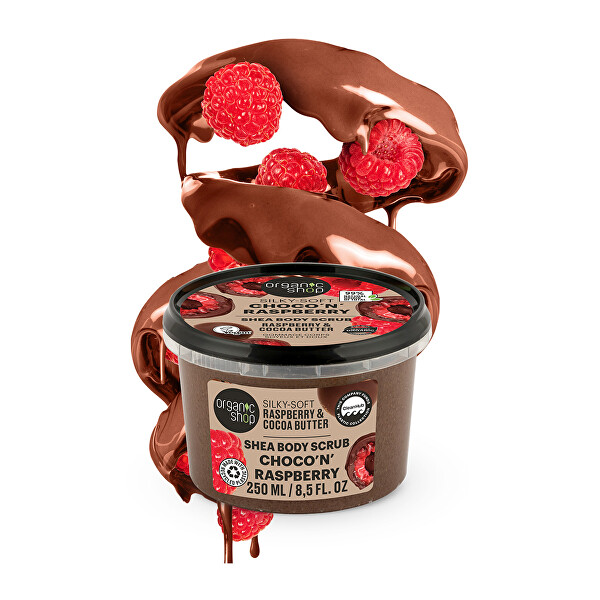 Jemný tělový peeling Malina a kakaové máslo (Body Scrub) 250 ml