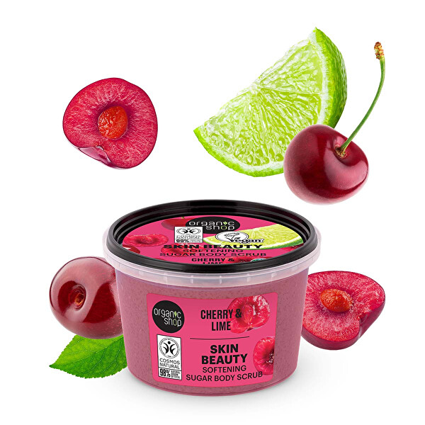 Zjemňující cukrový tělový peeling Třešeň a limetka (Body Scrub) 250 ml