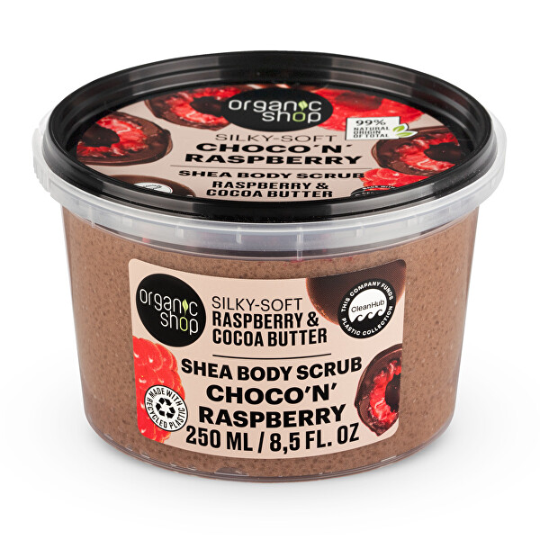 Jemný tělový peeling Malina a kakaové máslo (Body Scrub) 250 ml