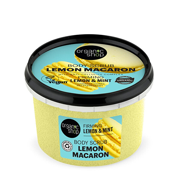Zpevňující tělový peeling Lemon Macaron Citron a máta (Firming Body Scrub) 250 ml