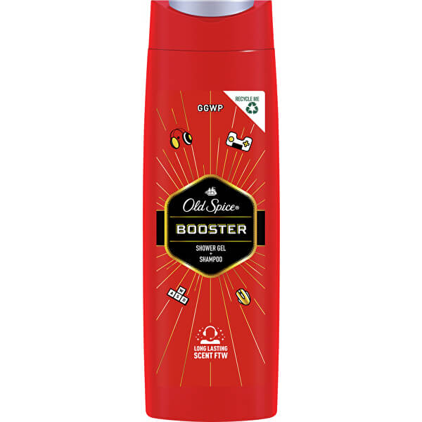 Sprchový gel na tělo i vlasy Booster (Shower Gel + Shampoo) 400 ml