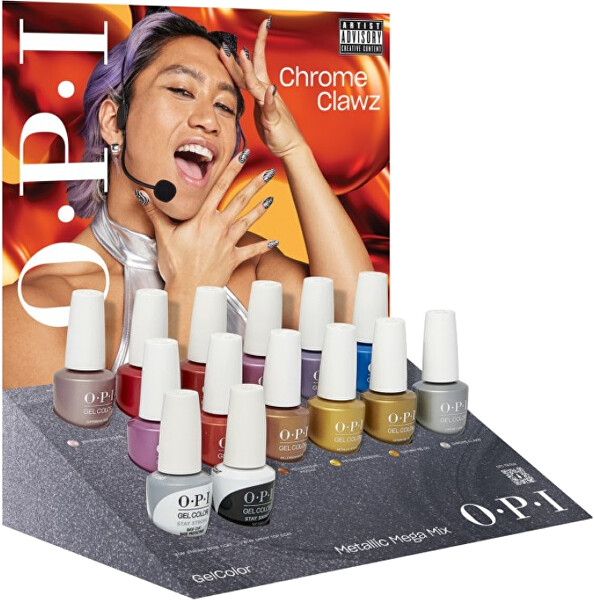 Sada laků na nehty Gel Color Metallic Mega Mix 14 ks