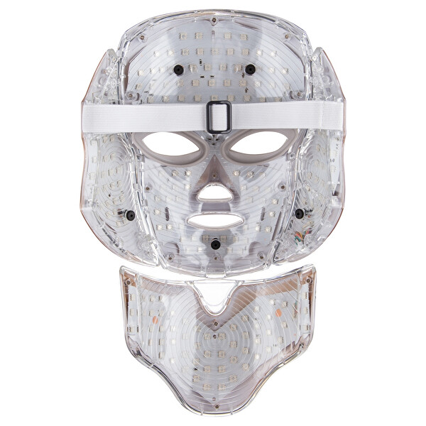ZĽAVA- Ošetrujúca LED maska na tvár a krk zlatá (LED Mask + Neck 7 Colors Gold) - porušený prelep