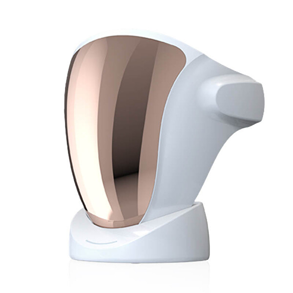 Profesionální ošetřující LED maska na obličej a krk s nabíjecí stanicí (White, Gold)