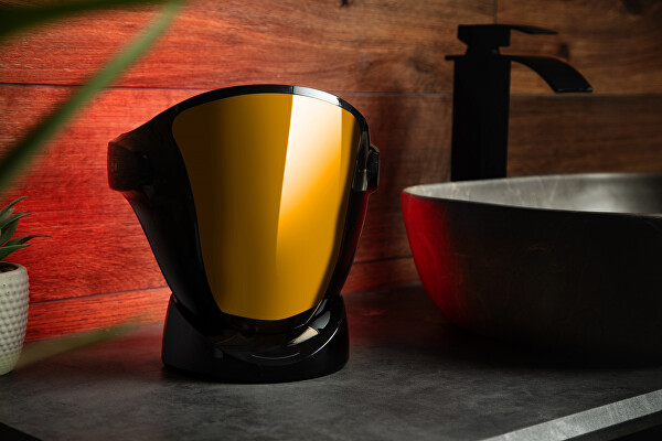 Profesionální ošetřující LED maska na obličej a krk s nabíjecí stanicí (Black, Gold)