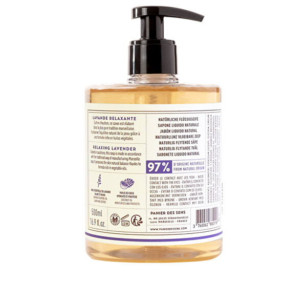 Tekuté mýdlo pro citlivou pokožku Relaxing Lavender (Liquid Marseille Soap) 500 ml