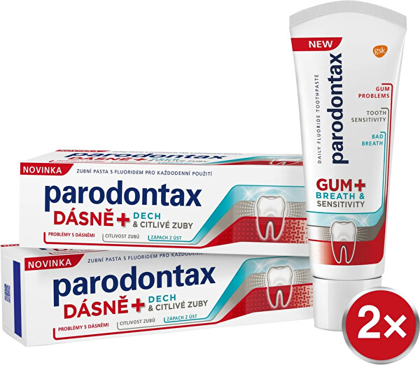 Zubná pasta na problémy s ďasnami, dychom a citlivosťou zubov Gum and Sensitiv e Duo 2 x 75 ml