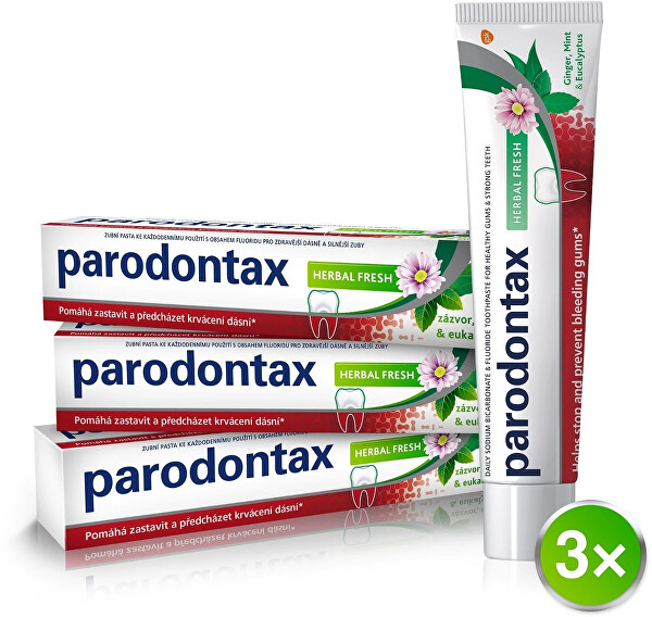 Zubná pasta proti krvácaniu ďasien a paradontóze Herbal Fresh Tripack 3 x 75 ml