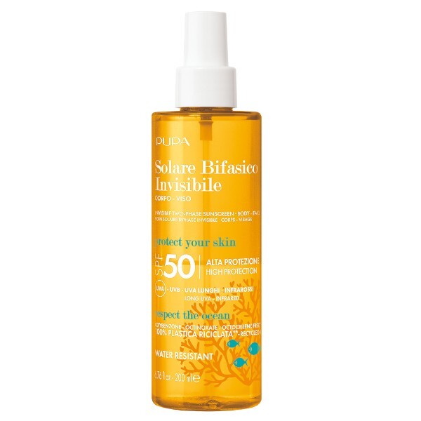 Kétfázisú fényvédő spray SPF 50 (Invisible Two-Phase Sunscreen) 200 ml