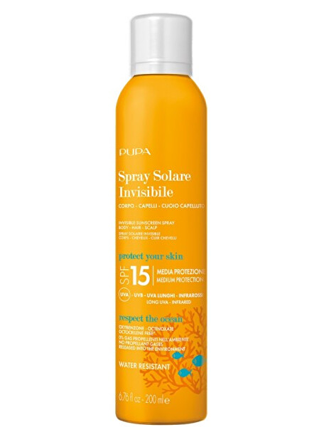 Spray pentru bronzare SPF 15 (Spray Solare Invisibile) 200 ml