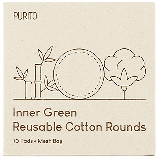 Bambusz-pamut korongok Inner Green (Reusable Cotton Rounds) 10 db