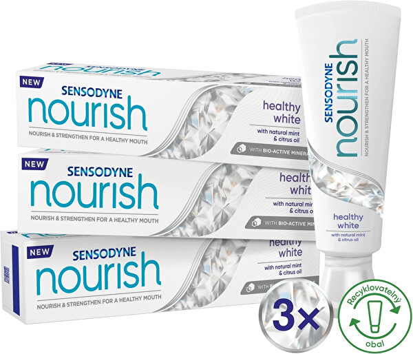 Pastă de dinți Nourish Healthy White Trio 3 x 75 ml