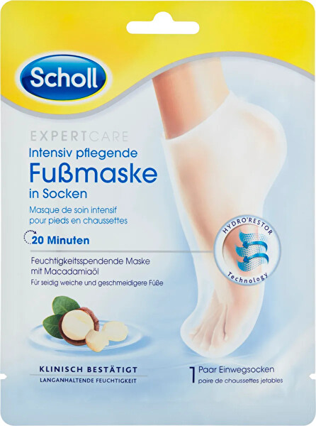 Vyživujúce maska na nohy s makadamovými olejom Expert Care (Foot Mask) 1 pár