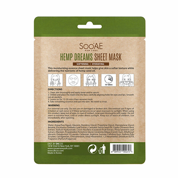Hydratační plátýnková maska Hemp Dreams (Sheet Mask) 25 g