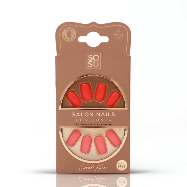 Umelé nechty Coral Kiss (Salon Nails) 30 ks